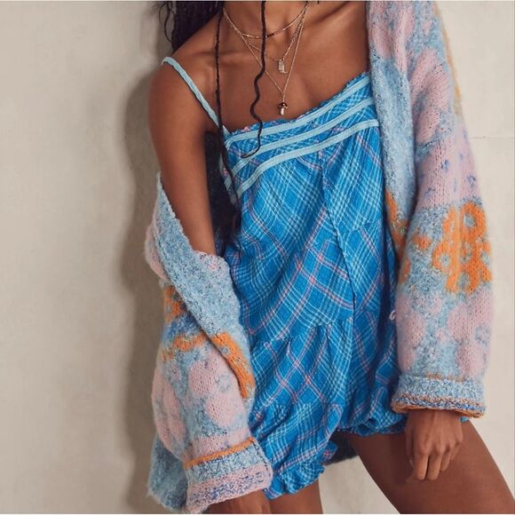 Free People Other - Free People Intimately Free Plaid Crush and Blush Romper